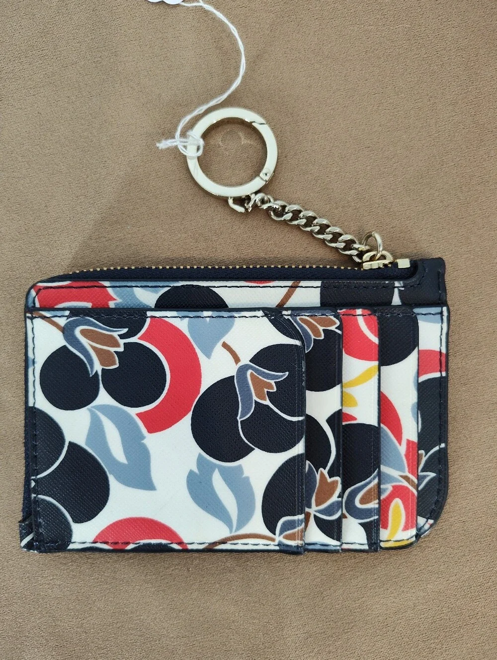 kate spade Cameron Breezy Medium Floral Zip Card Holder - Navy, Pink, White